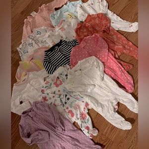 13 newborn sleepers pajamas footies bundle lot